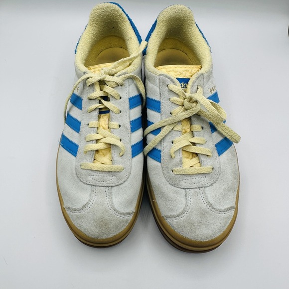 Adidas Gazelle Bold Shoes Womens 7.5 Almost Blue Suede Platform Sneakers IE0430 - Picture 6 of 9